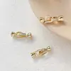 Hebilla de Oro Real de 18 Quilates que Conserva el Color, Hebilla de Collar con Circonita Micropavimentada, Conector de Perla Madre para Múltiples Filas, Accesorios de Joyería DIY