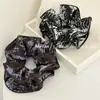Goma para el pelo de tela arrugada estilo coreano de cuatro capas, Diadema de moda en color azul y café, Elegante accesorio para el cabello