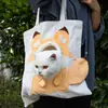 Bolsa de viaje para mascotas, transportadora de gatos, bolsa portátil para gatos, bolso de hombro para perros pequeños con cabeza abierta, accesorios para perros portátiles y transpirables