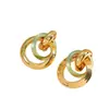 Pendientes de Moda Geométricos de Color Contrastante Personalizados Pendientes Metálicos Simples Frescos Pendientes Estilo Hong Kong Retro Fabricante Joyería