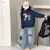 Conjunto de Ropa para Niñas 2026 Nuevo Estilo Sudadera de Dibujos Animados y Jeans con Osito Conjunto de Dos Piezas Lindo Conjunto de Primavera y Otoño para Niños Mayores