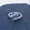 Anillo Abierto Estilo Primavera y Verano Verde Menta Fresco Esmalte Gota de Aceite Mariposa, Anillo Único de Nicho Lujo Ligero Sensación de Alta Gama