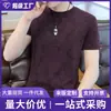 Comércio Exterior Camiseta de Seda de Gelo Ultrafina de Manga Curta Verão Masculina Jovem e de Meia-Idade Camiseta de Meia-Manga Camiseta Básica de Verão Moletom Masculino
