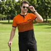 Verano Transfronterizo Ebay Camisa Polo de Manga Corta para Hombre con Estampado de Rayas Camiseta de Manga Corta Casual de Negocios Polo para Exteriores