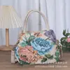 Bolso de mano étnico nuevo bolso de lona bolso casual de sofá moda bordado de hilo dorado de doble cara bolso de hombro bolso de doble uso