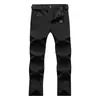 Pantalones de senderismo casuales para hombre, de primavera y otoño, elásticos, corte ajustado, cortavientos, impermeables, estilo de moda de color liso, pierna recta