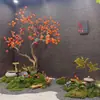 Árvore de caqui artificial, árvore dos desejos, decoração de chão para vitrine de feriado em saguão de hotel, árvore de caqui de madeira maciça