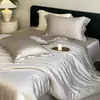Lujoso juego de cuatro piezas de verano Lenzing Tencel estilo francés, ropa de cama de verano sedosa para dormir sin nada, ropa de cama de alta gama para el dormitorio principal