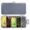 Caja con cola en T que brilla en la oscuridad 1.3g/5.5cm señuelo blando con anzuelo de cabeza de plomo equipo de pesca caja de cinco compartimentos set de señuelos
