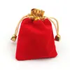 Bolsa de franela roja para joyería bolsa de brocado bolsa de tela pequeña bolsa de franela para joyería bolsa de brocado joyero bolsa de juego al por mayor