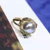 Anel de Pérola de Água Doce Estilo Coreano Outono e Inverno Feminino 8-9mm Ouro Banhado 18k Microincrustação Elegante Versátil Tendência 119 Pulseira
