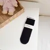 Calcetines de rayas verticales de color liso sin hueso para mujer, otoño, color Maillard, de media pantorrilla, de algodón, calcetines de felpa ins, calcetines de recuperación para mujer