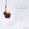 Cadena para Teléfono Móvil con Borla Colgante Caballo del Zodiaco de Madera de Durazno Sándalo Verde Llavero para Hacerse Rico Rápido Encanto de Bolsa de Buena Suerte Año del Caballo