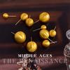Hija Rica~Aretes Esféricos de Oro Cepillado Estilo Vintage Ligero de Mediados de Siglo Lujo Accesible Aretes y Aretes de Gama Alta