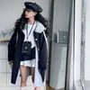 Trench Coat Médio para Meninas 2026 Novo Outono Estiloso Fashionável com Capuz Jaqueta Reversível para Crianças Maiores Roupas Infantis