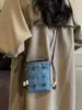 Bolsa de mano de mezclilla para teléfono para mujer, bolso cruzado, bolsa cuadrada casual para llaves de baile, bolsa pequeña de mano para almacenamiento, bolsa decorativa para salidas