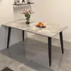 Mesa de comedor de pizarra nórdica, juego de mesa y sillas para comedor en casa, mesa moderna minimalista de lujo ligero para apartamentos pequeños, mesa de comedor rectangular