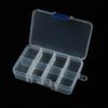 Caja de plástico transparente extraíble de 8 rejillas, caja portátil para medicamentos, accesorios para uñas, caja de herramientas, embalaje, almacenamiento, caja de acabado de escritorio