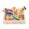 CE transfronteiriça de madeira brinquedos educativos para crianças atacado bebê iluminação educação precoce oito tons harpa mão jardim de infância pequeno presente