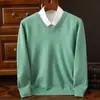 Comercio electrónico transfronterizo: Suéter de punto para hombre Otoño/Invierno, cuello en V, manga larga, talla grande, estilo coreano, corte holgado