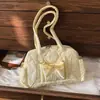 Bolsa Boston Portátil Estilo Coreano para Mulheres, Bolsa de Ombro/Axila Fashion com Laço, Bolsa Tote Grande Capacidade para o Dia a Dia