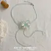 [Jardín de Iris] Collar con Borla de Flor de Cuentas de Arroz de Color Dopamina, Nuevo Estilo Primavera-Verano, Cadena para Clavícula Única y Distintiva