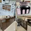 Gabinete Exhibidor de Esmalte de Uñas En Tienda Color Madera Maciza Nogal Estilo Antiguo Gabinete de Almacenamiento para Esmalte en Gel y Arte de Uñas Gabinete de Almacenamiento de Arte de Uñas para Mostrador