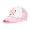 Gorra de béisbol de flores dulces para niños, gorra de malla, fresca, transpirable, para deportes al aire libre, correr, sombrero protector solar para la playa