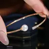 Acessórios DIY Prata Esterlina S925 Clássico Três Diamantes Pérola Configuração de Pulseira Simples Versátil Prata Configuração 8-12