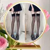 Medias Sexy Negras con Borde Rojo Red Ins Medias Sexy Negras Delgadas de Muslo Pura Pasión Calcetines Largos Hasta la Rodilla