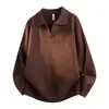 Suéter tipo polo retro de cuello V estilo coreano para otoño e invierno para hombre, corte holgado, con cuello, prenda interior de punto para hombre
