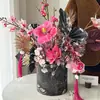 Serie Flores Espléndidas de Año Nuevo Cubo para Abrazos Ramo de Nochevieja Caja Redonda para Regalo DIY Arreglo Floral Cubo Venta al por Mayor