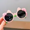 Óculos de Sol Infantis Novos de Gatinho para Bebê, Óculos Fofos de Desenho Animado com Laço, Óculos de Sol Infantis Anti-UV