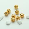 14K saco de ouro bola oca diy jóias artesanais acessórios espaçador contas flor contas pulseira com contas 8mm aeronave contas soltas