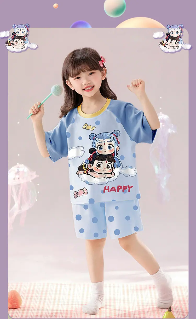 复制_女童睡衣韩版宽松夏季短袖纯棉透气中大童圆.jpeg