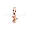 Pulsera Pandora chapada en plata de cobre, abalorios, accesorios DIY, colgante de 26 letras en oro rosa, cadena, joyería