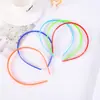 Faixa de cabelo simples cor de doce aro de cabeça infantil Macaron 0,8 cm fileira dupla com dente arco externo cor sólida grampo de cabelo fino atacado