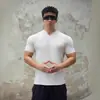 2025 Fitness Catiônica Manga Curta Masculina Basquete Corrida Treino Elástica Gola V Camiseta Masculina Esportiva Secagem Rápida