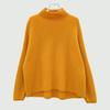 Suéter de Gola Alta em Cashmere Puro com Tricô Escama de Peixe para Mulheres, Manga Longa, Emagrecedor, Caimento Solto, Suéter de Tricô em Cashmere Puro, Todo em Cashmere