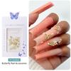 Joias para Nail Art Tridimensional Liga de Metal Borboleta Diamante de Unha Rebite Decorativo Acessórios Estilo Celebridade da Internet Luxo Acessível Ouro e Prata Atacado