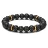 Pulsera de Piedra Copo de Nieve Negra con Cuentas para Hombres y Mujeres, Pulsera de Joyería con Diseño de Nicho de Moda, Venta al por Mayor en Stock