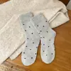 Meias Quentes de Outono e Inverno Grossas Forradas com Lã Novas de Bolinhas Terry Cano Médio Fofas Versáteis Retrô Slouch para Mulheres