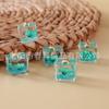 Pendente Quadrado Luminoso de Flor Seca para Joias DIY Material Brincos Colar Pulseira Pingente Chaveiro de Mala