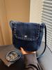 Bolso cruzado de diseño nicho transfronterizo, pequeño, de mezclilla, para mujer, retro, simple, casual, para teléfono móvil, bolso de hombro versátil para el día a día