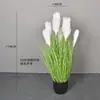 Decoración de Caña Artificial y Hierba de Cola de Perro Planta Verde Arreglo para Interiores del Hogar Césped Floral Paisajismo Césped de Cebolla Artificial Lirio de los Valles