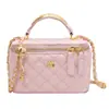 Bolso de Moda de Alta Gama Rombo Estilo Coreano Ins Portátil Estilo Chanel Bolso Cuadrado Pequeño Bolso de Hombro para Mujer Verano 2024