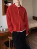 Cardigan de Tricô Verde Escuro com Gola para Outono Início Masculino Tricô Estilo Coreano Tendência Masculina Casual Coreano Dongdaemun