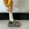 Sapatos Birkenstock Retro de Camurça para Mulheres 2026 Nova Primavera Fivela Slip-On Versátil Casual Mocassins