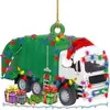 Novo Enfeite de Caminhão Pendurado na Árvore de Natal Pingente Plano Ornamento de Escavadeira de Natal Vintage Atmosfera de Natal de Casa de Fazenda