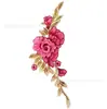 Parche de Encaje Bordado a Mano con Forma de Flor de Peonía Tridimensional, Aplicación para Ropa Cheongsam, Accesorios, Descuento por Cantidad